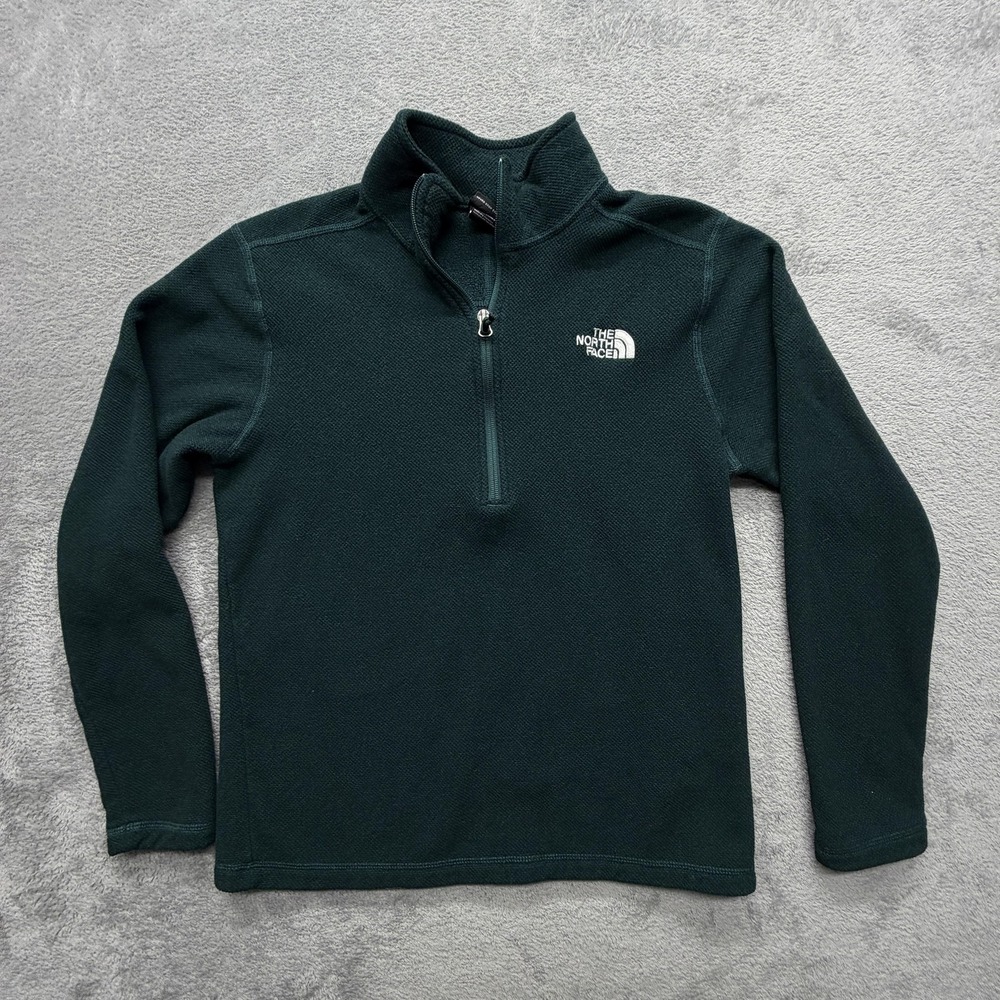 The North Face‎ Sweatshirt Mens M Green Pullover 1/4 Zip Mock Neck Fleece